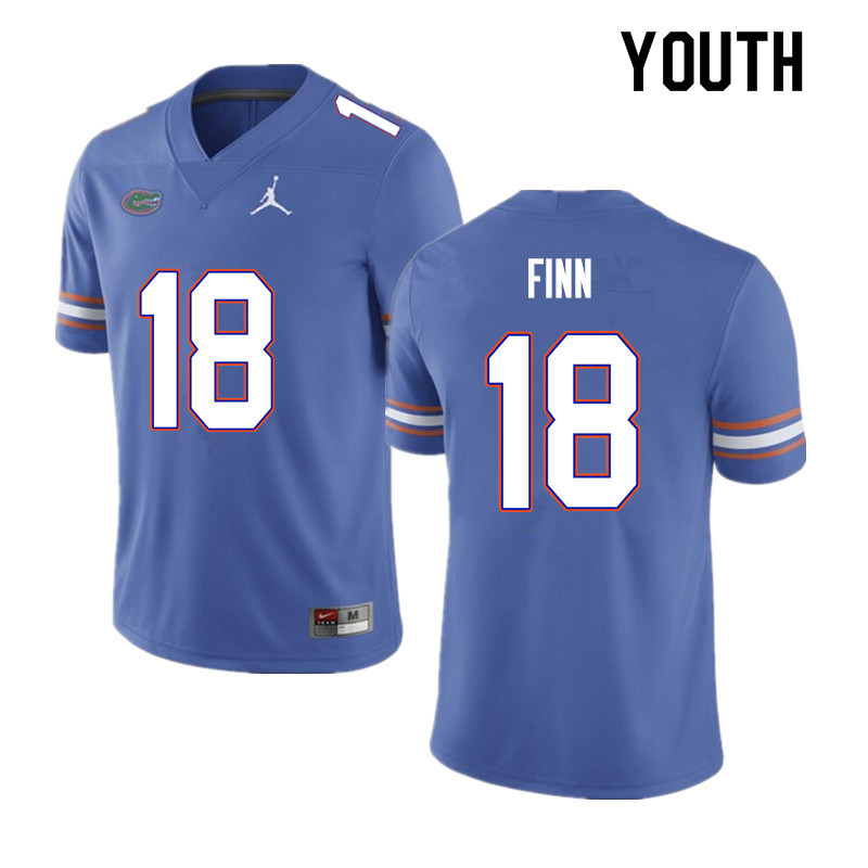 Youth #18 Jacob Finn Florida Gators College Football Jerseys Sale-Blue